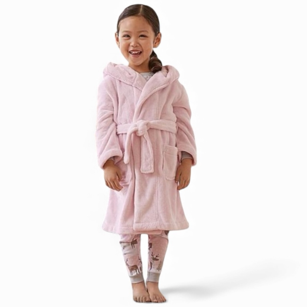 Pottery Barn Kids Plush Pink Robe Monogrammed "Mira" 4T to 6T / M